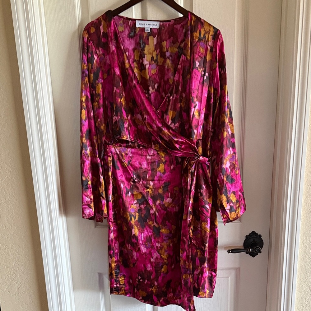 Emma & Michele Pink and Gold Abstract Dress